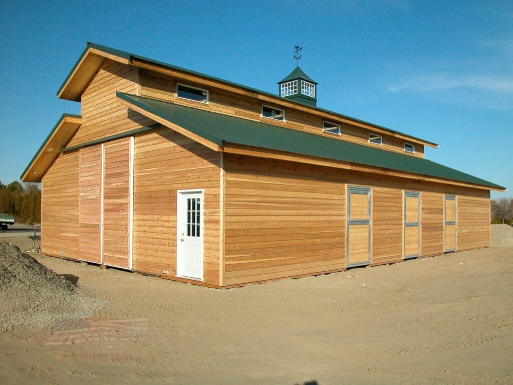 Cedar Sided Pole Barn #1682 | Steel Structures America