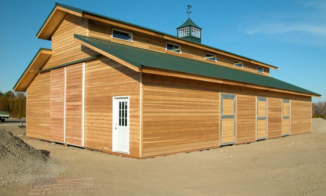 Cedar Sided Pole Barn #1682 | Steel Structures America