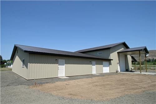 Pole Building Shop W/Canopy #5818 – Naches, WA | Steel Structures America
