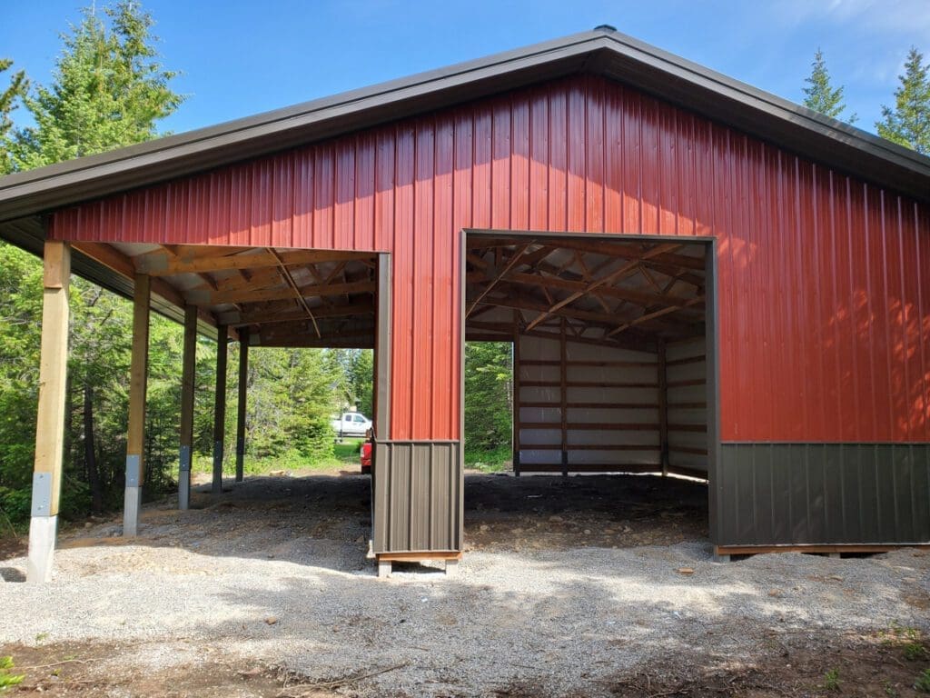 #11591 – 40X40X12-Rathdrum, Idaho – Post Frame Garage | Steel Structures America