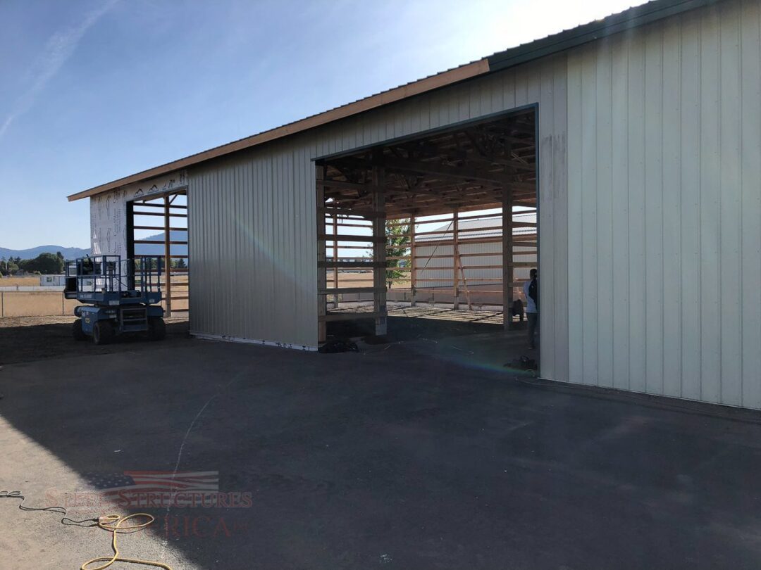 #10306 – 50x50x16 Steel Structure Garage Shop – Hayden, Idaho | Steel Structures America