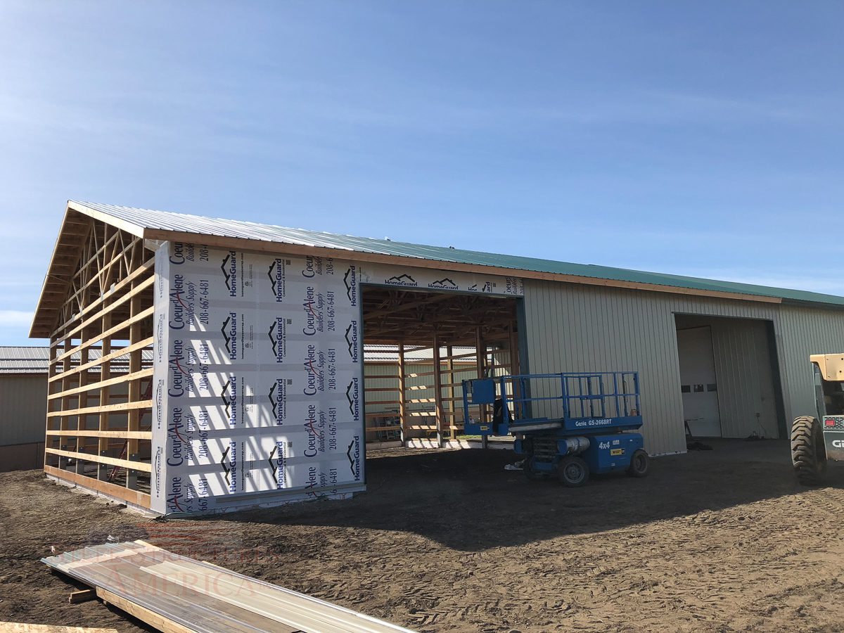 #10306 – 50x50x16 Steel Structure Garage Shop – Hayden, Idaho | Steel Structures America