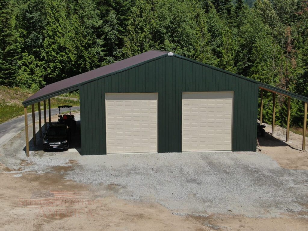 #10542 – Green Shop – 40x40x16 – Sandpoint, Idaho | Steel Structures America