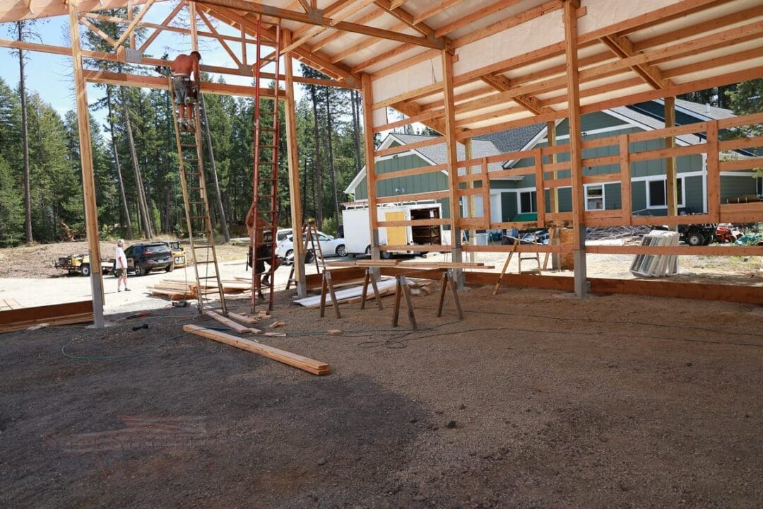 #10943 – 30x50x16 w/ (1) lean-to & (1) shed – Hayden, Idaho | Steel Structures America