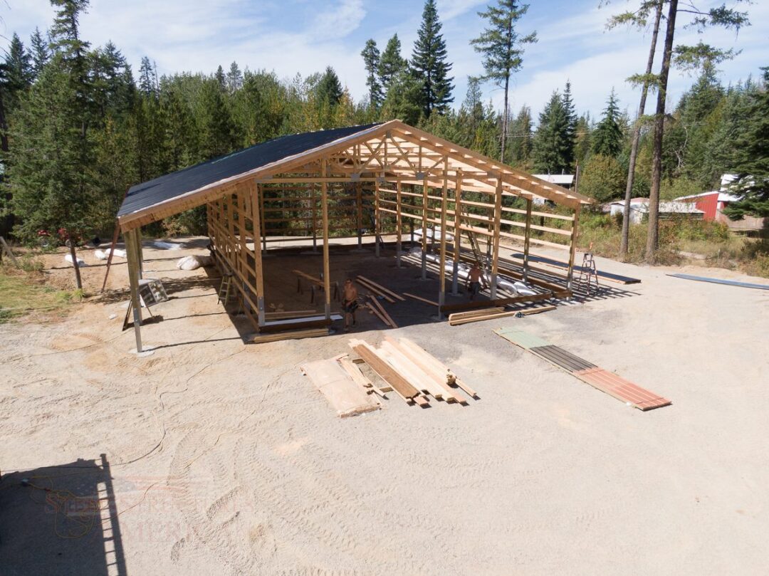 #10943 – 30x50x16 w/ (1) lean-to & (1) shed – Hayden, Idaho | Steel Structures America
