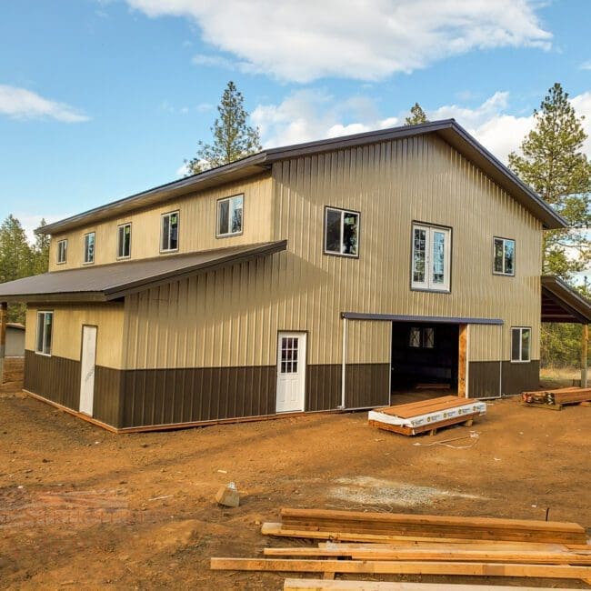 #11253 – 36x60x22 Monitor Style Building Cheney, Washington | Steel Structures America