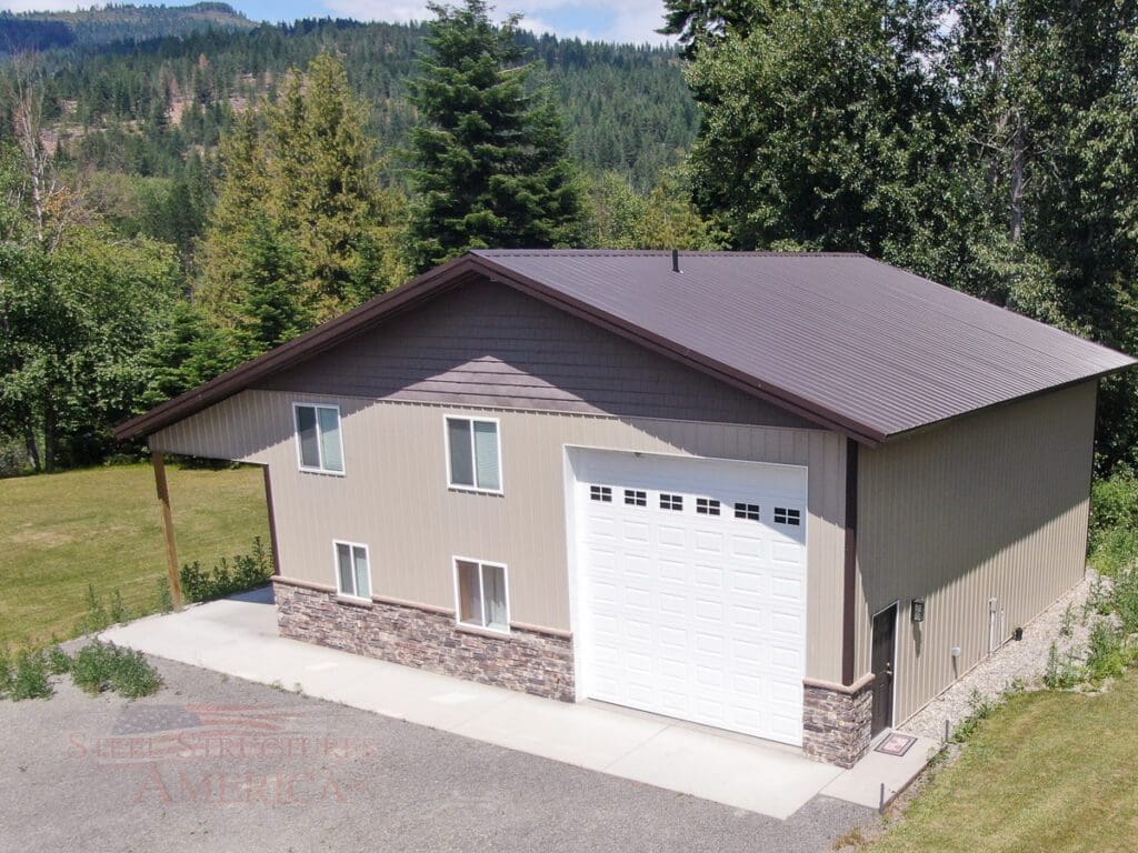 7158 James – 40x40x16 – Laclede, ID | Steel Structures America