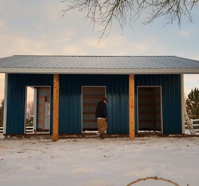 9179 – Open Range Colorado Horse barn with lean to-06 | Steel Structures America