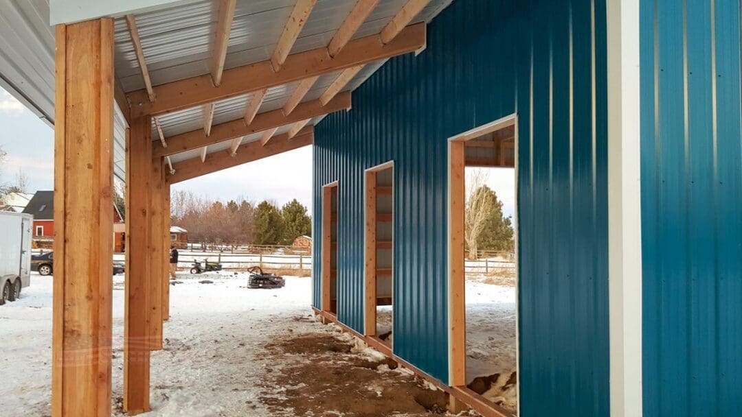 9179 – Open Range Colorado Horse barn with lean to-06 | Steel Structures America