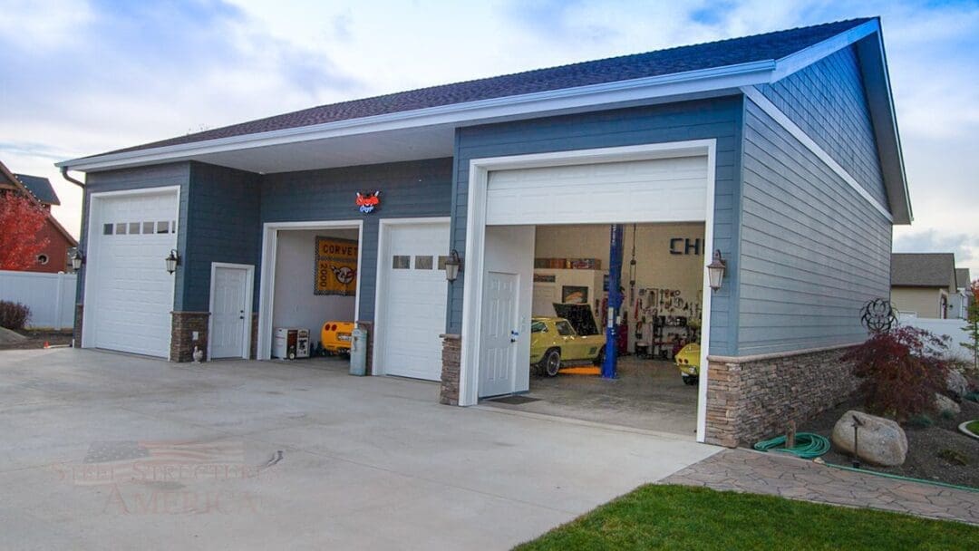 #9490 – Corvette Garage – Post Falls, ID | Steel Structures America