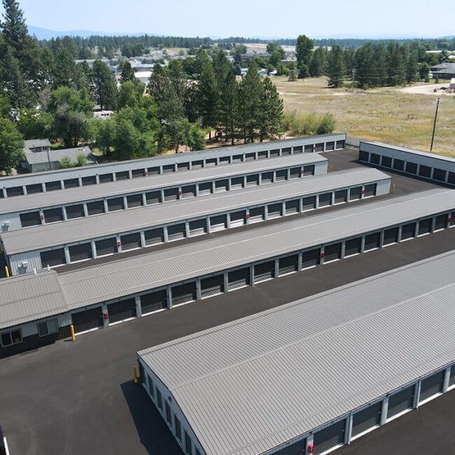 aerial view of a storage facility