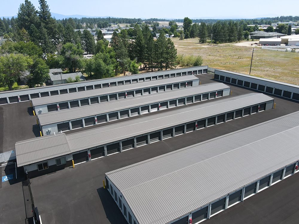 aerial view of a storage facility