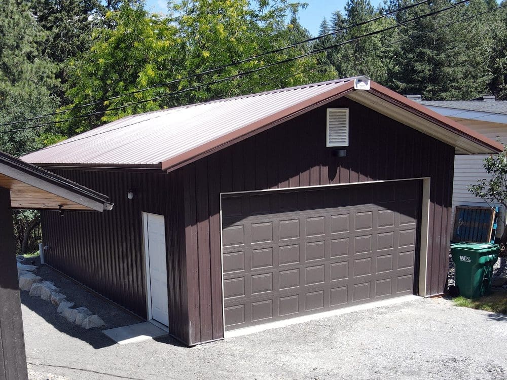 brown garage with a brown overhead garage door
