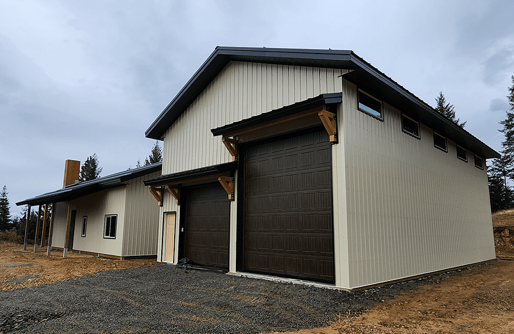 Beige and brown steel structure building in Idaho