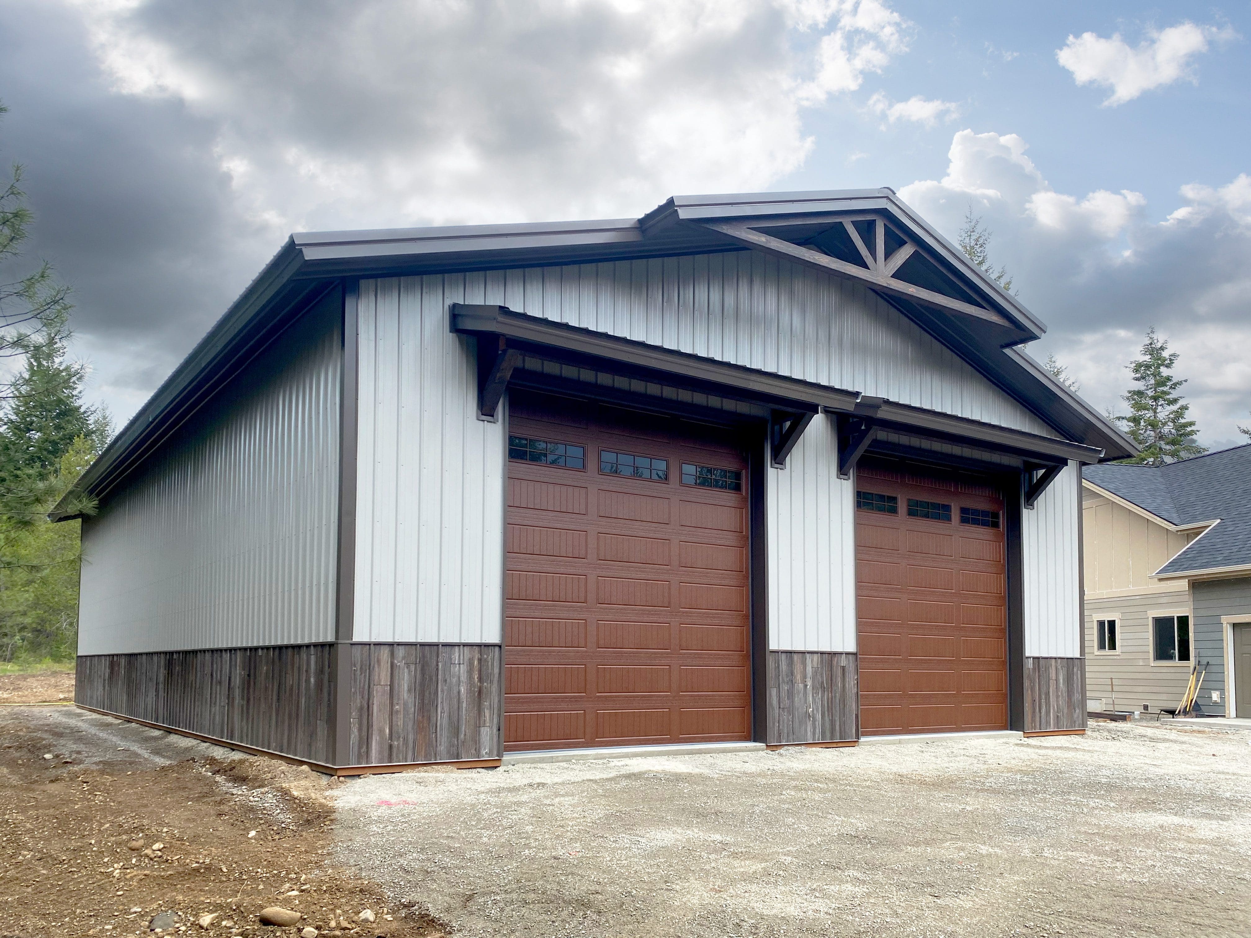 #13818 - 40 x 60 x 16 Pole Barn Shop in Rathdrum, ID | Steel Structures ...