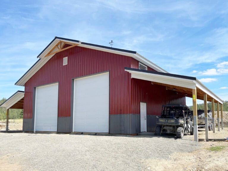 #13879 - 40 x 40 x 16 Red Metal Barn with Two 12 x 40 x 9 Lean-tos in ...