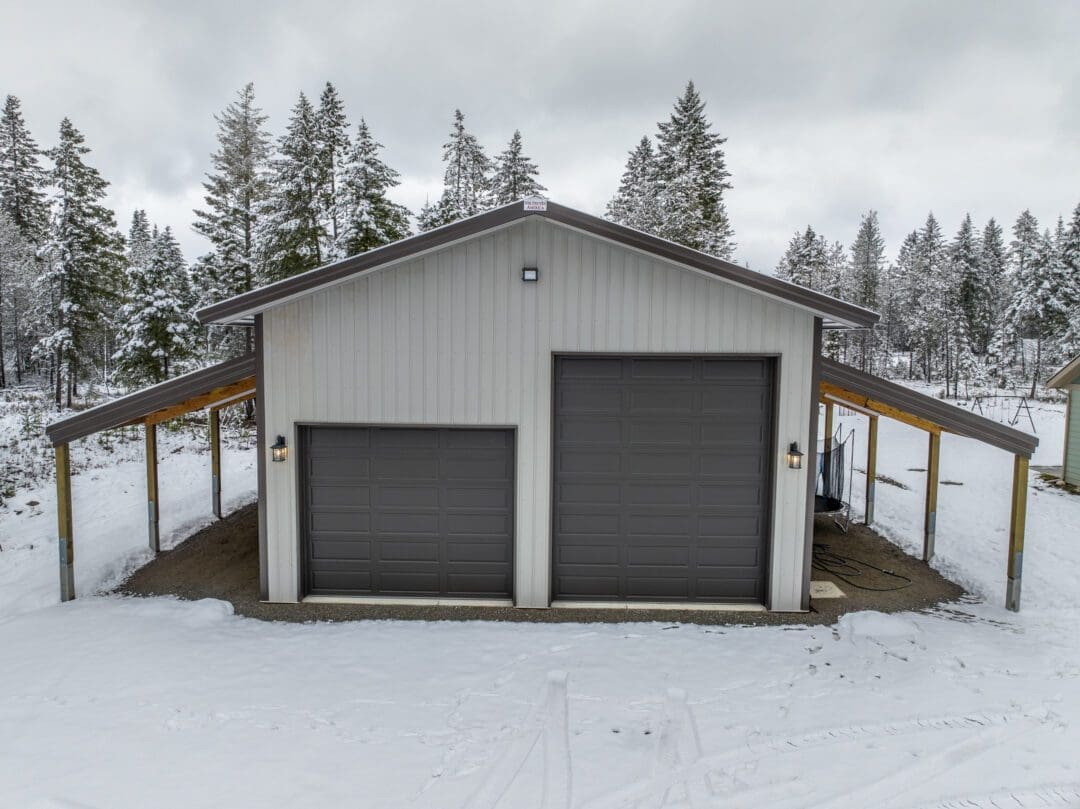 30X40X16 Pole Barn with (2)12X40X9 Open Lean-tos in Rathdrum, ID