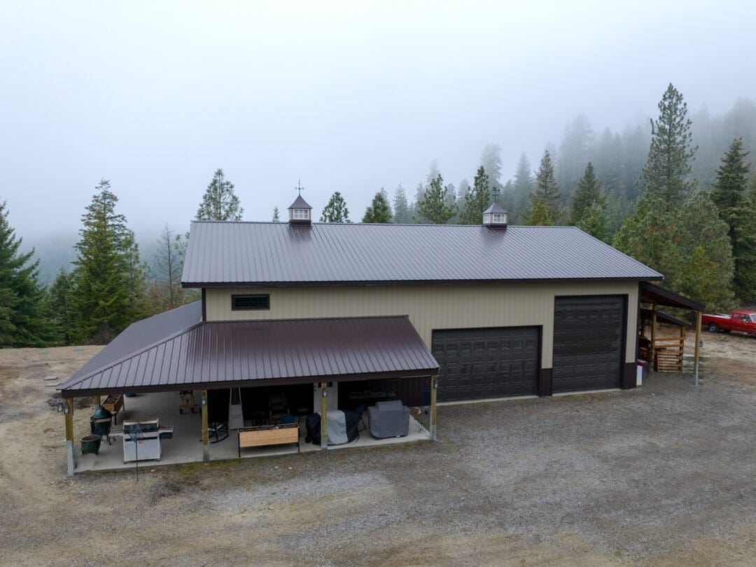 40x60x16 Metal Workshop with 12x40x12 Lean-to in Newman Lake, WA