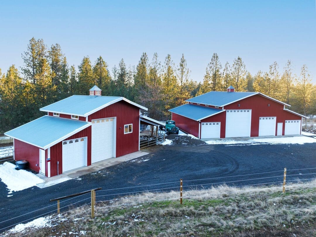 24 X 24 X 16 Horse Barn with Two 12 x 24 x 10 Lean-tos in Spokane, WA