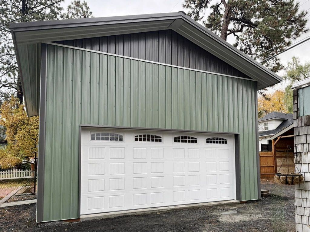 24x30x18 post-frame residential garage Spokane WA designed for ADU
