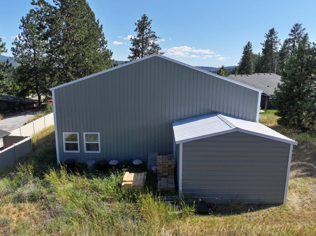 Polar White Trim on Residential Pole Building – Greenacres WA