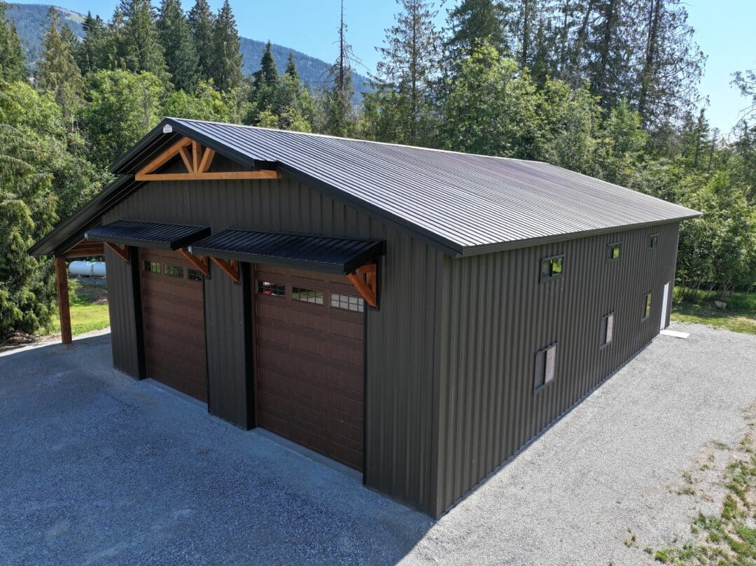 Custom 40x60 residential shop with lean-to in Hope Idaho