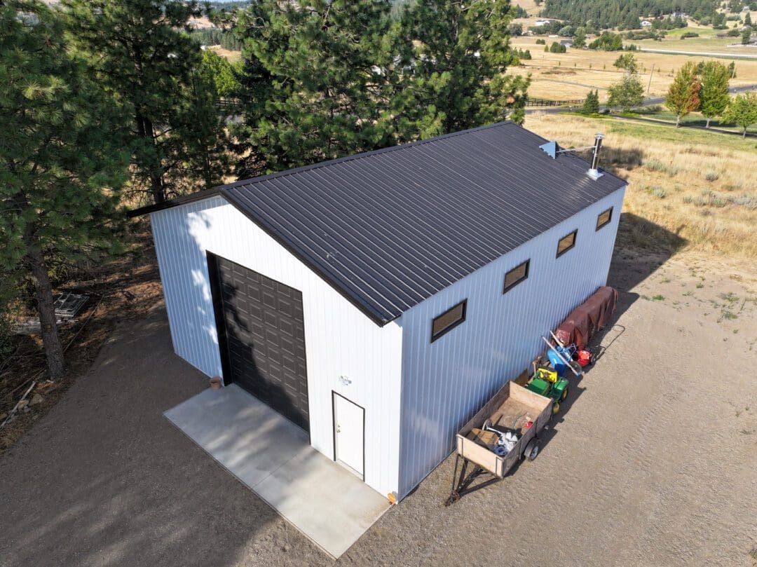 29-gauge Metal America steel wall panels on 30×40 Spokane shop