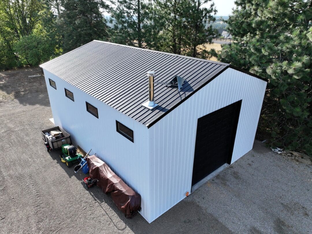 Steel post-frame shop built by Steel Structures America in Spokane WA