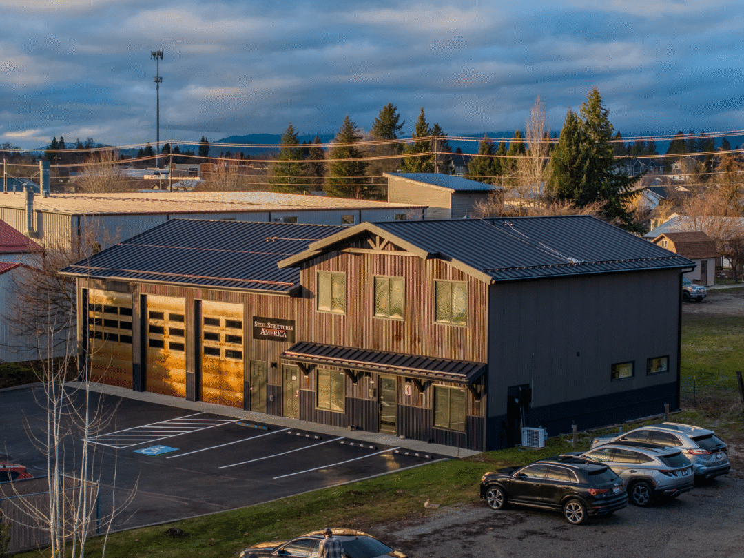 The Steel Structures of America headquarters, which is a pole building