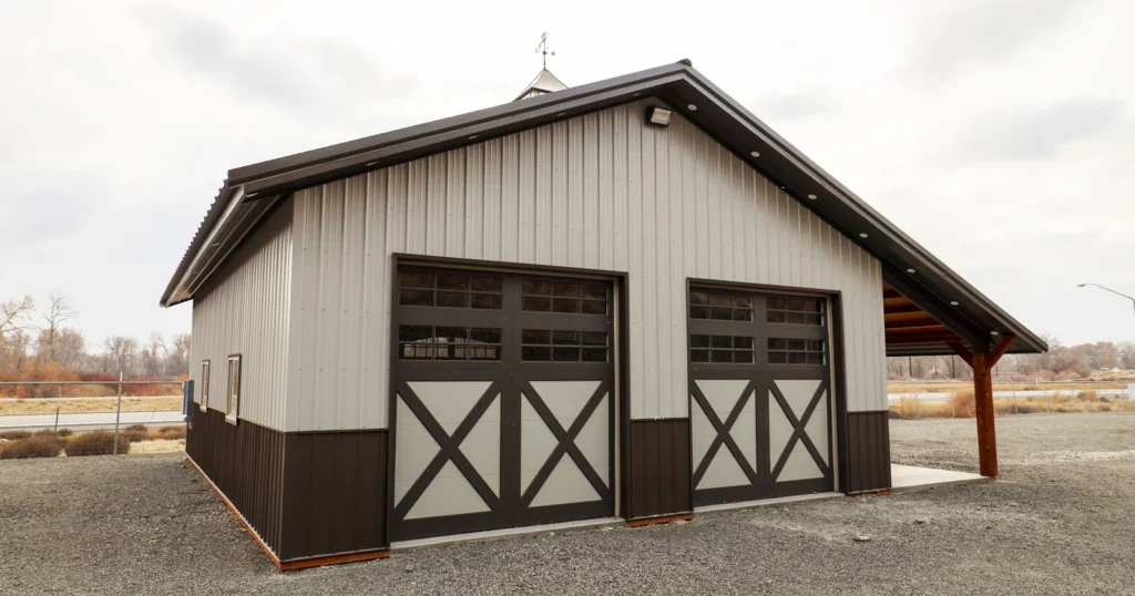 A pole barn built by Steel Structures America