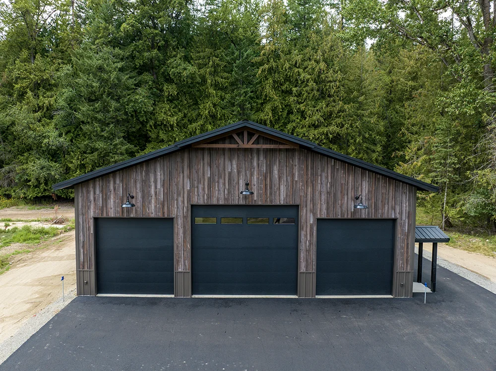 A beautiful post frame shop in Sagle, Idaho