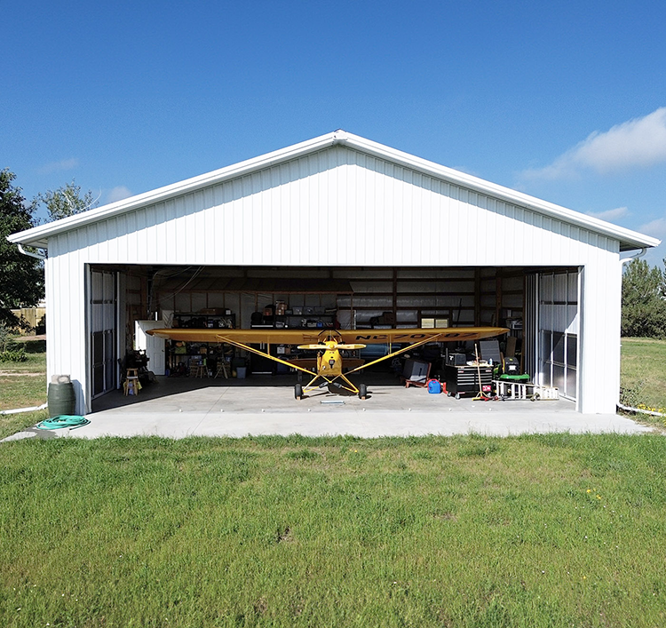 A hobby shop can be used as a small airplane hanger as seen in this photo