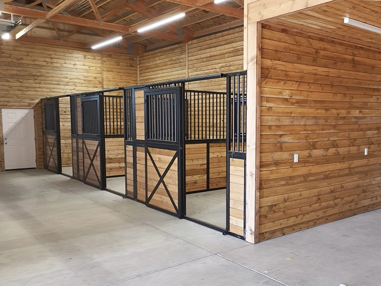 Beautiful horse stables inside a custom pole barn