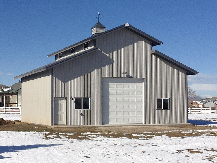 A monitor pole building in colorado that was built by Steel Structures America. Beige in color