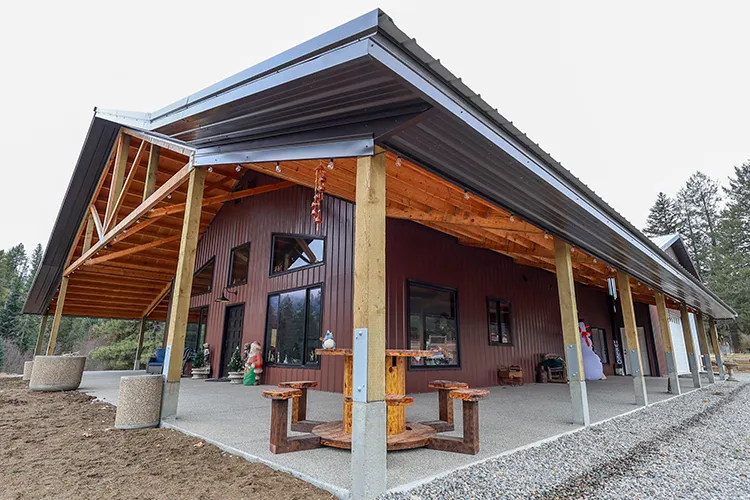 Perma-column posts are used for this lean to porch
